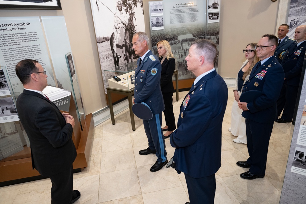 Bulgarian Air Force Commander Maj. Gen. Nikolay Rusev Participates in an Air Force Full Honors Wreath-Laying Ceremony at the Tomb of the Unknown Soldier
