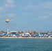 Beachgoers crowd Pensacola Beach, Florida to watch the U.S. Navy Blue Angels