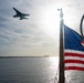 The U.S. Navy Blue Angels fly across the U.S. Coast Guard Cutter Barbara Mabrity’s national ensign