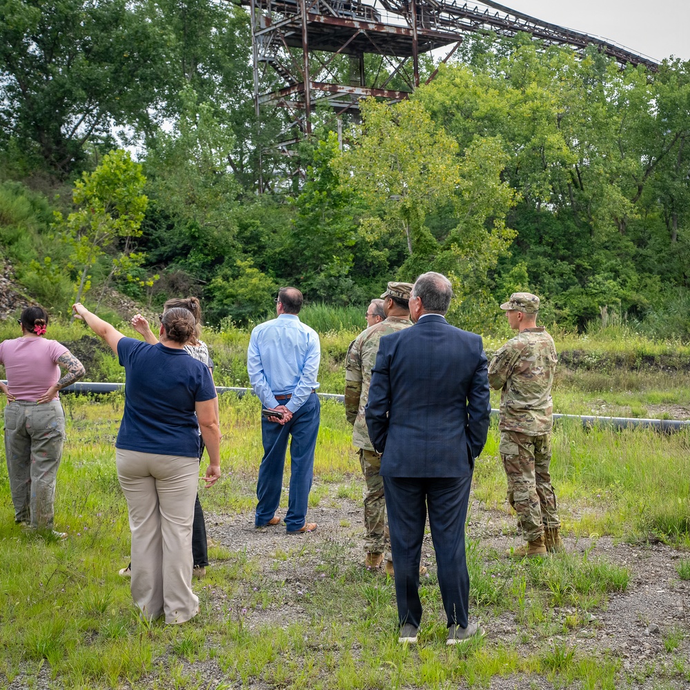 Touring the Lorain GeoPools Recycling Facility with Buffalo District Commander, Lt. Col. Anderson