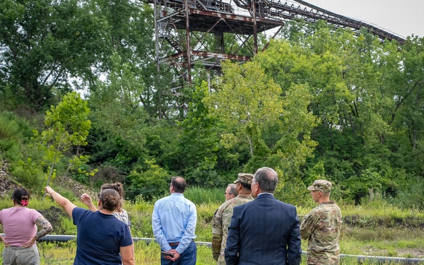 Touring the Lorain GeoPools Recycling Facility with Buffalo District Commander, Lt. Col. Anderson