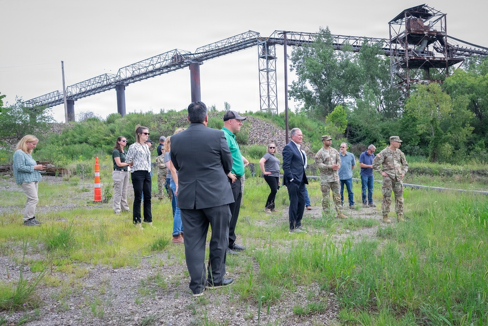 Touring the Lorain GeoPools Recycling Facility with Buffalo District Commander, Lt. Col. Anderson