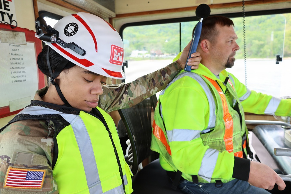 2nd Lt. Shaunna George tests noise environment