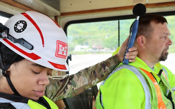 2nd Lt. Shaunna George tests noise environment