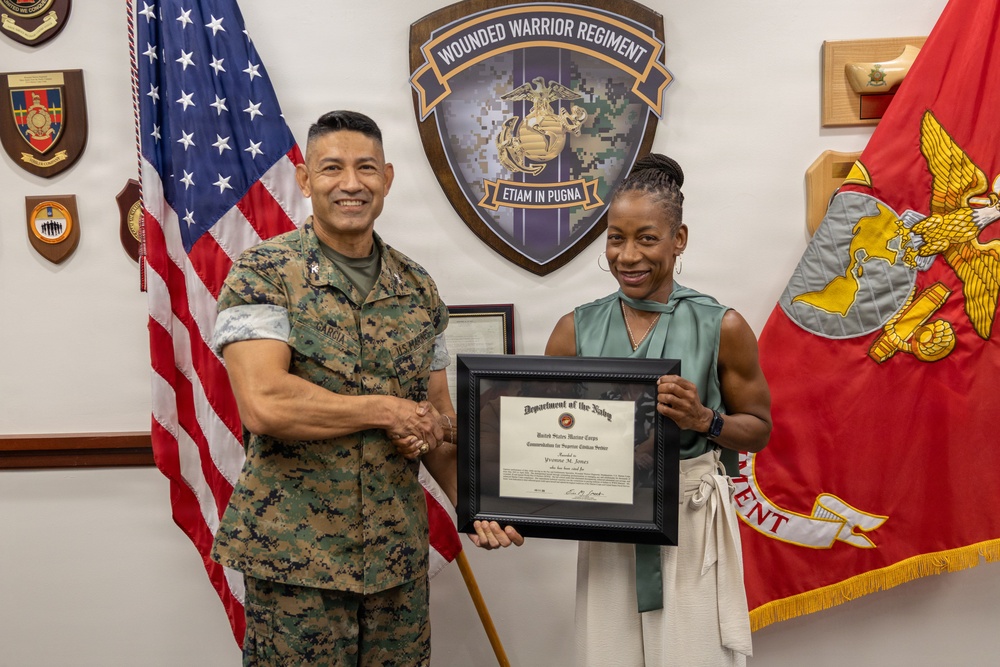 Yvonne M. Jones receives multiple awards at Wounded Warrior Regiment