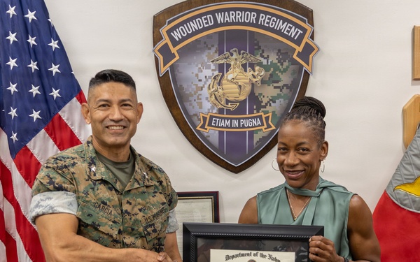 Yvonne M. Jones receives multiple awards at Wounded Warrior Regiment