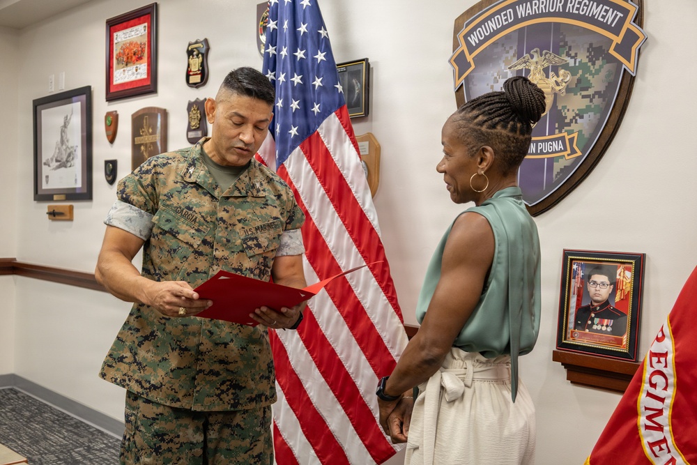 Yvonne M. Jones receives multiple awards at Wounded Warrior Regiment