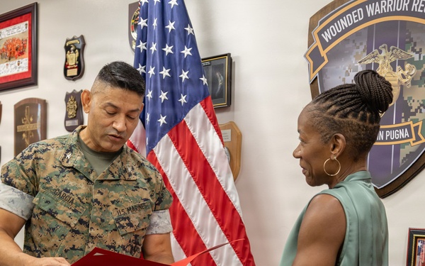 Yvonne M. Jones receives multiple awards at Wounded Warrior Regiment