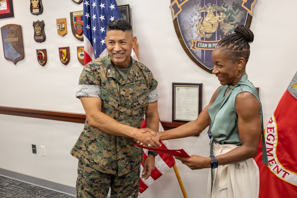 Yvonne M. Jones receives multiple awards at Wounded Warrior Regiment