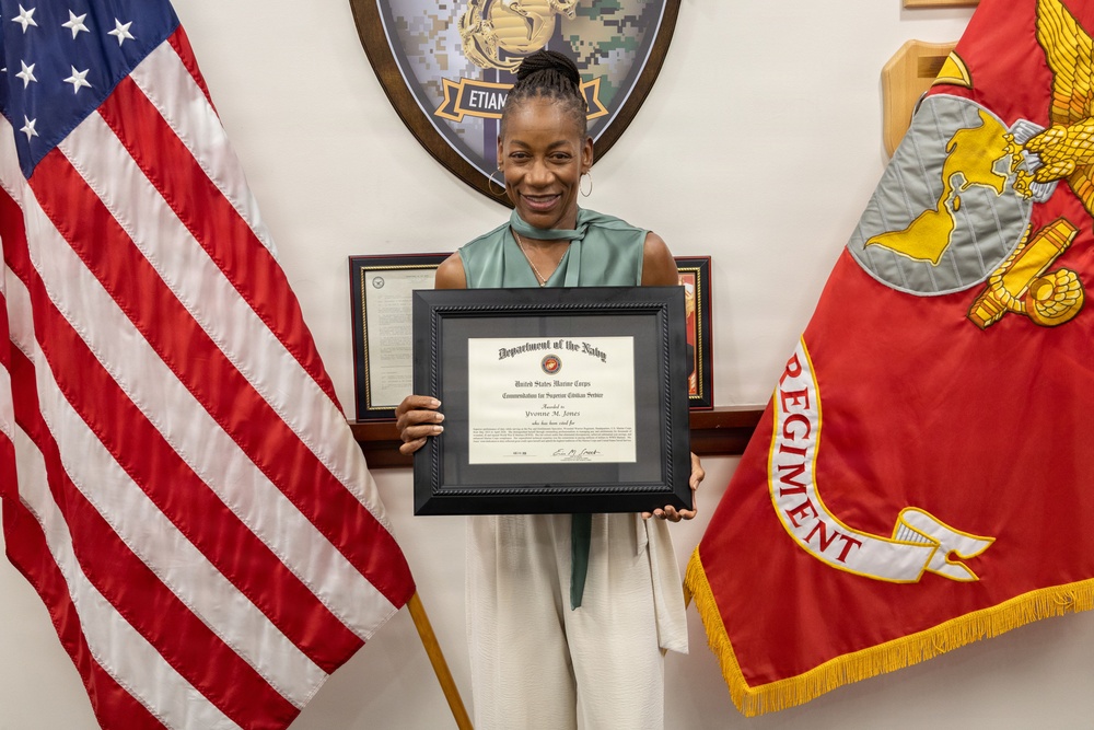 Yvonne M. Jones receives multiple awards at Wounded Warrior Regiment