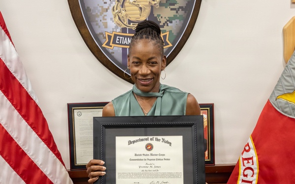 Yvonne M. Jones receives multiple awards at Wounded Warrior Regiment