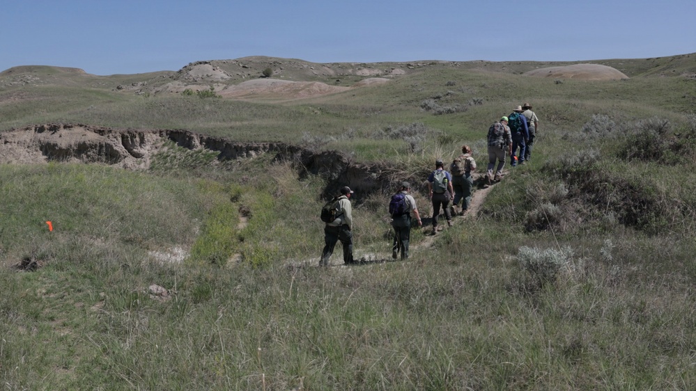 Forest Service Personnel and Volunteers Explore Proposed Trail in Buffalo Gap National Grassland