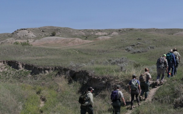 Forest Service Personnel and Volunteers Explore Proposed Trail in Buffalo Gap National Grassland