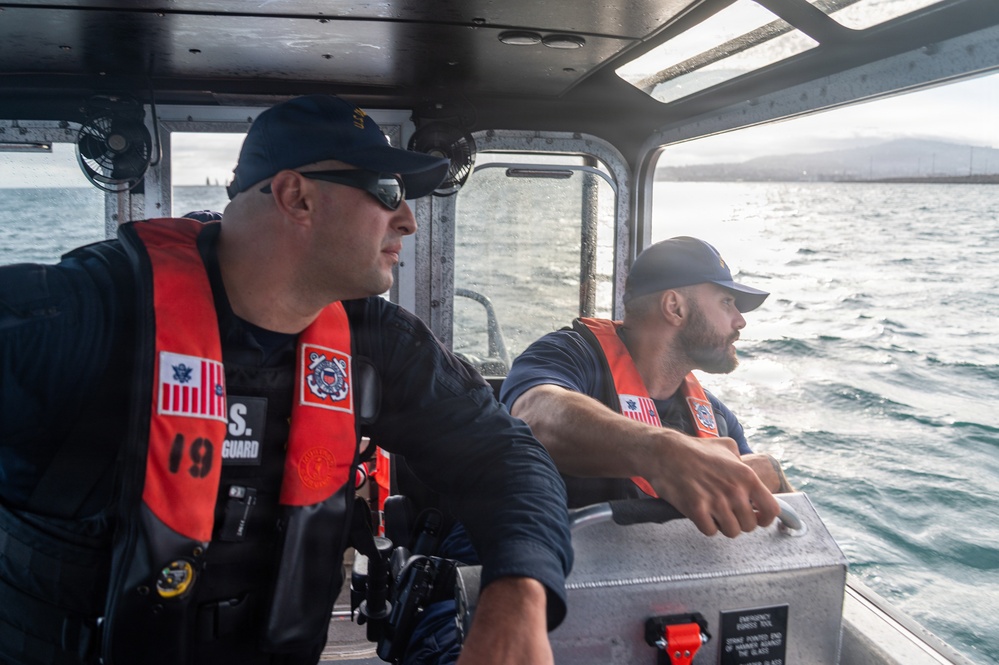 Coast Guard Station Los Angeles-Long Beach boatcrew patrols for Operation Border Trident