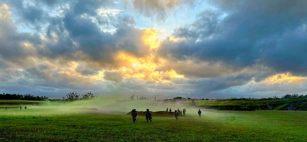Wolfhounds Maneuver During Combined Arms Live-Fire Exercise