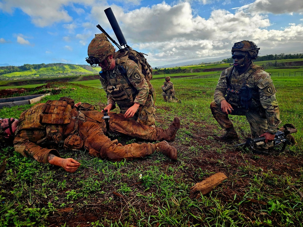 Wolfhounds Maneuver During Combined Arms Live-Fire Exercise