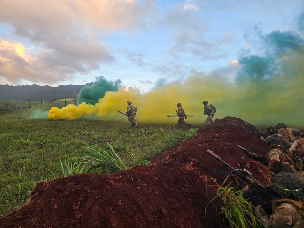 Wolfhounds Maneuver During Combined Arms Live-Fire Exercise