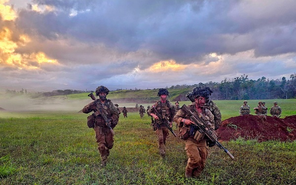 Wolfhounds Maneuver During Combined Arms Live-Fire Exercise