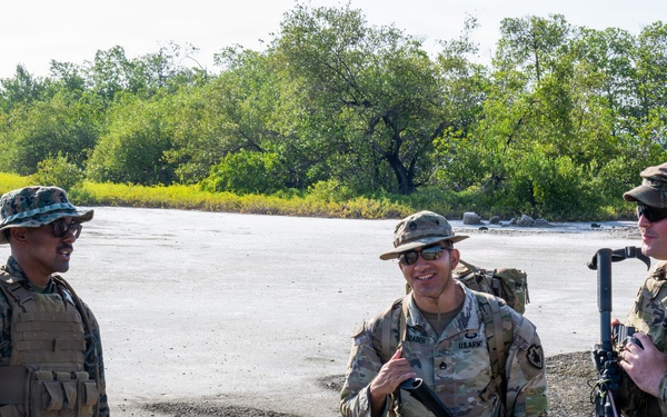 Service members assigned to Joint Task Force Southern Guard participate in Combat Hunter Tracker Course