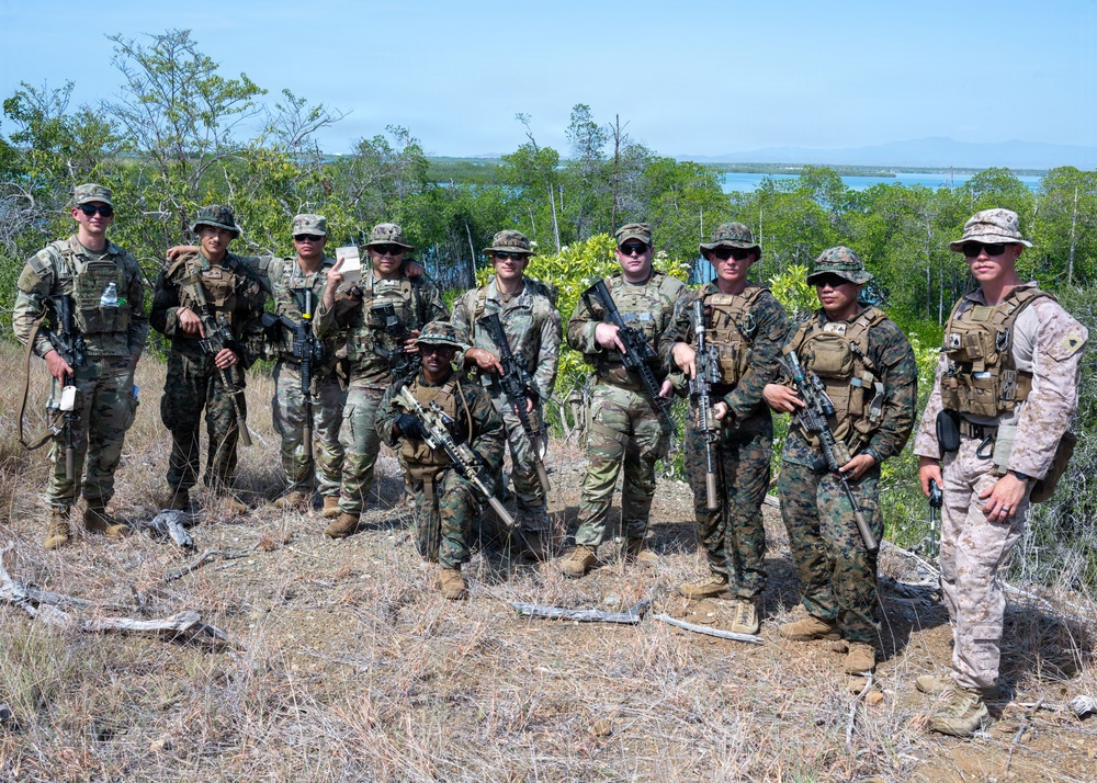 Service members assigned to Joint Task Force Southern Guard participate in Combat Hunter Tracker Course