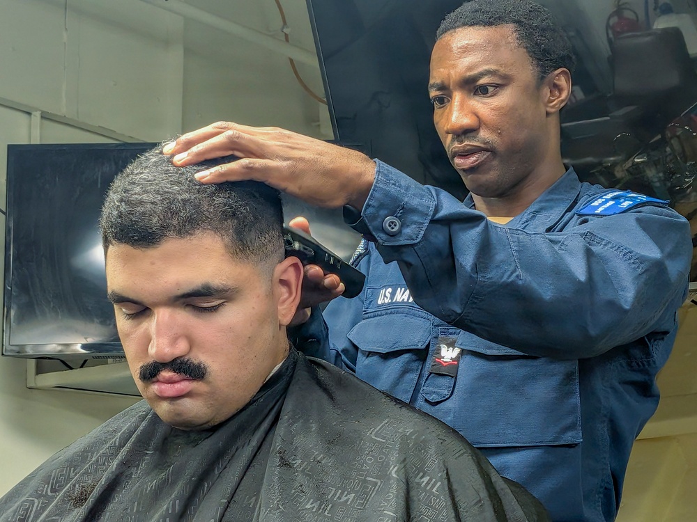 Barber Shop Operations on USS Bataan (LHD 5)