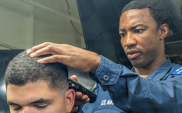 Barber Shop Operations on USS Bataan (LHD 5)
