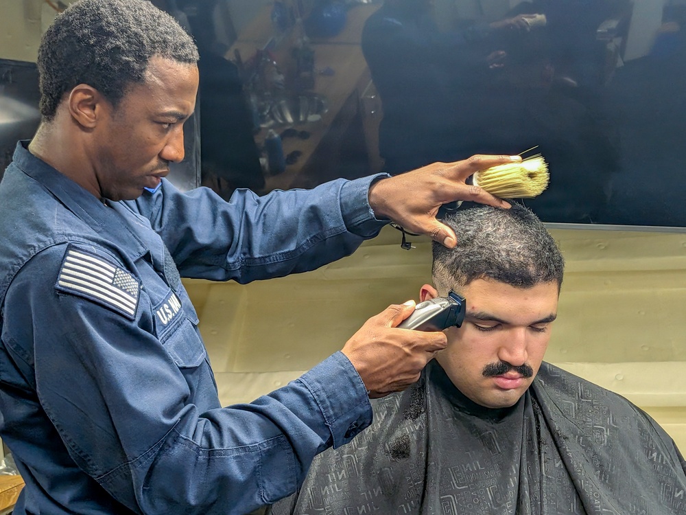 Barber Shop Operations on USS Bataan (LHD 5)