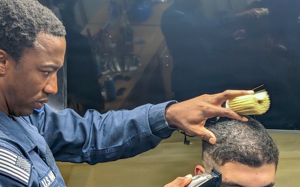 Barber Shop Operations on USS Bataan (LHD 5)
