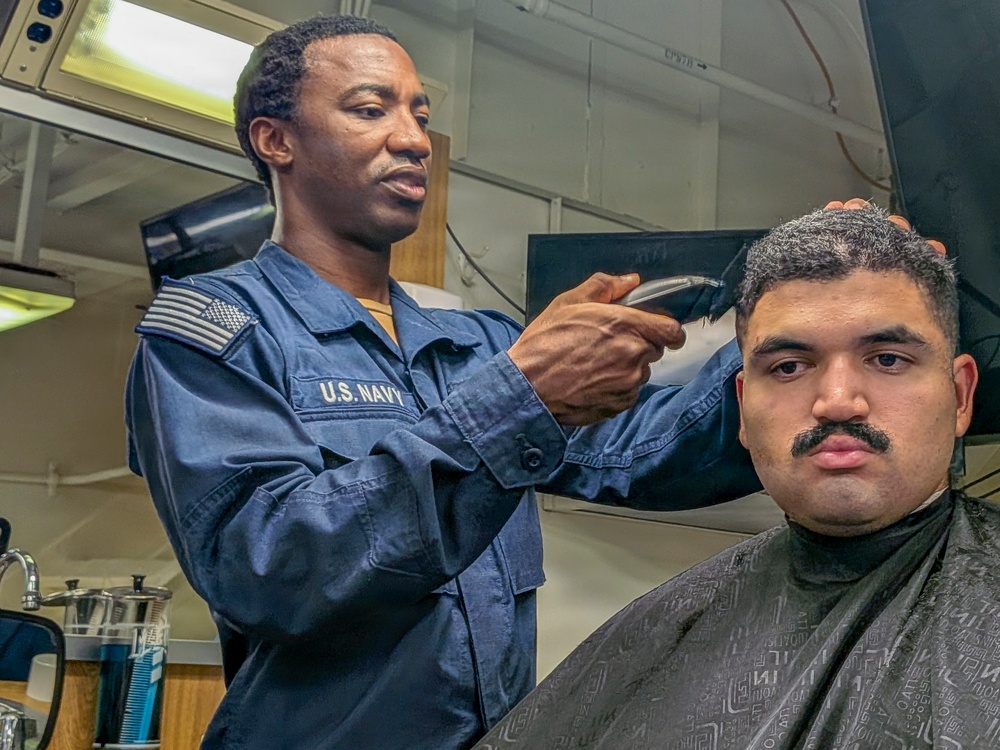 Barber Shop Operations on USS Bataan (LHD 5)
