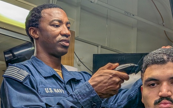 Barber Shop Operations on USS Bataan (LHD 5)
