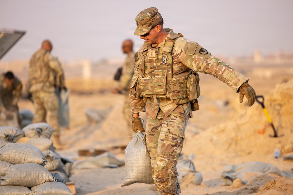 Soldiers reinforce bunkers to increase force protection