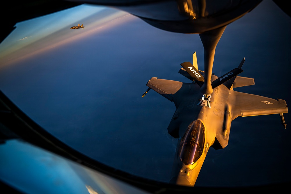 KC135 supports F35 patrol mission in CENTCOM