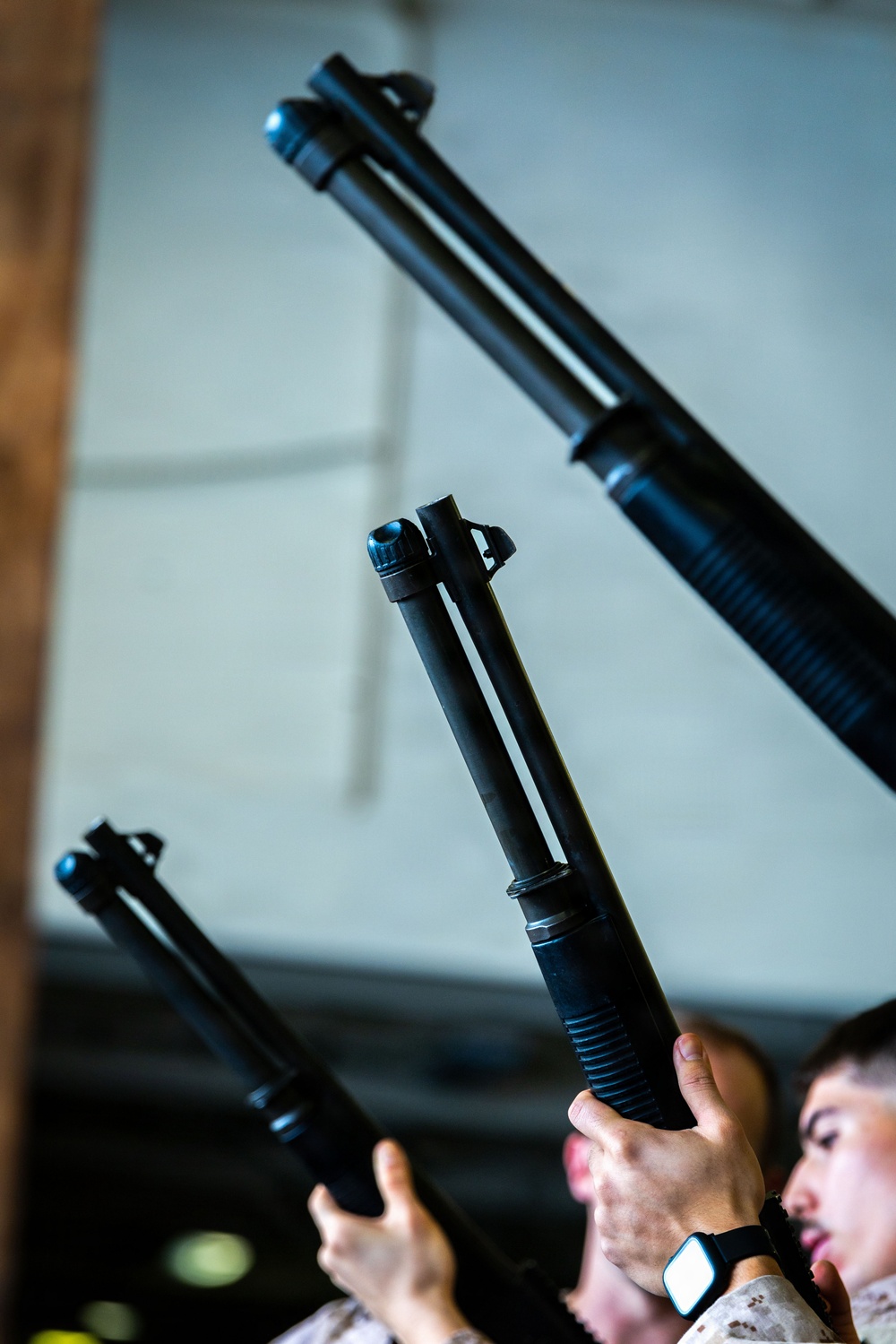 11th MEU Marines Conduct Simulated Shotgun Employment Training Aboard USS Boxer