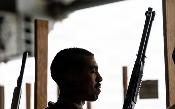 11th MEU Marines Conduct Simulated Shotgun Employment Training Aboard USS Boxer
