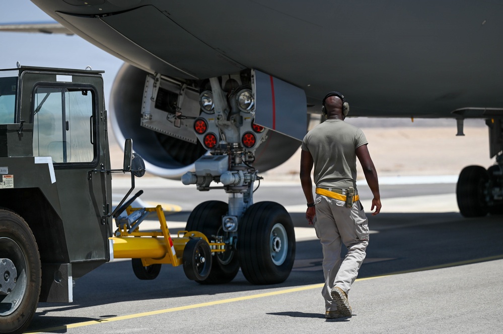 KC-46 Pegasus aircraft takes off in CENTCOM