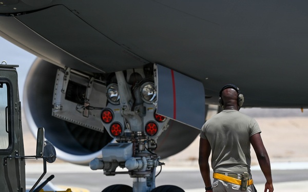 KC-46 Pegasus aircraft takes off in CENTCOM