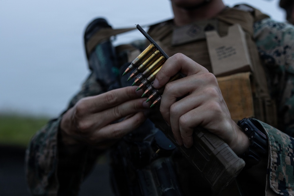 U.S. Marines with 12th LCT execute IMTP during the night at Camp Fuji