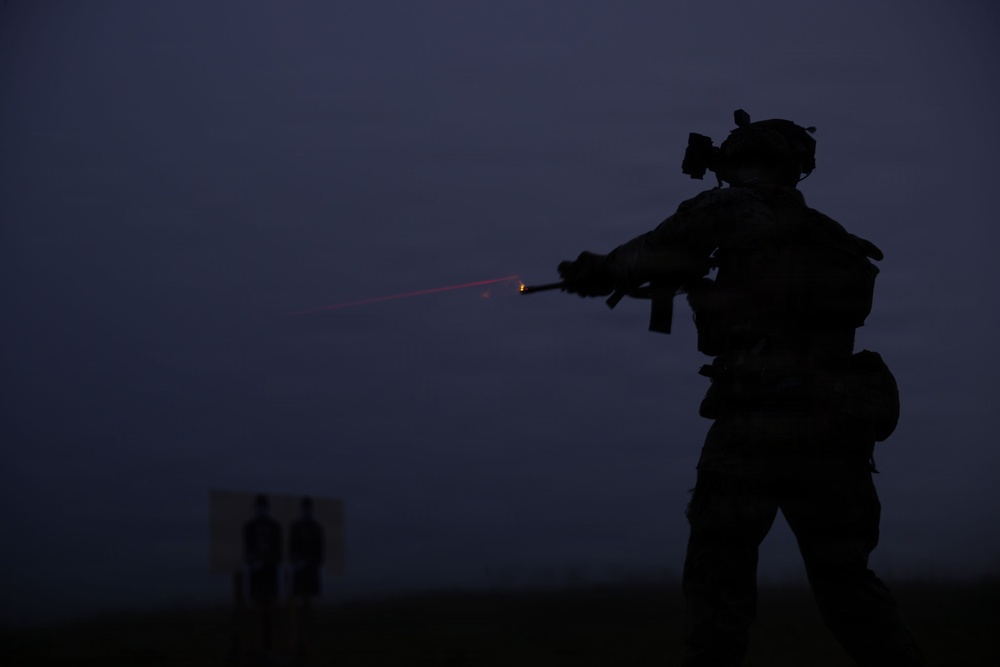 U.S. Marines with 12th LCT execute IMTP during the night at Camp Fuji