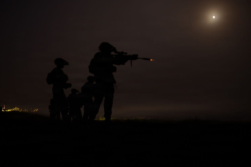U.S. Marines with 12th LCT execute IMTP during the night at Camp Fuji
