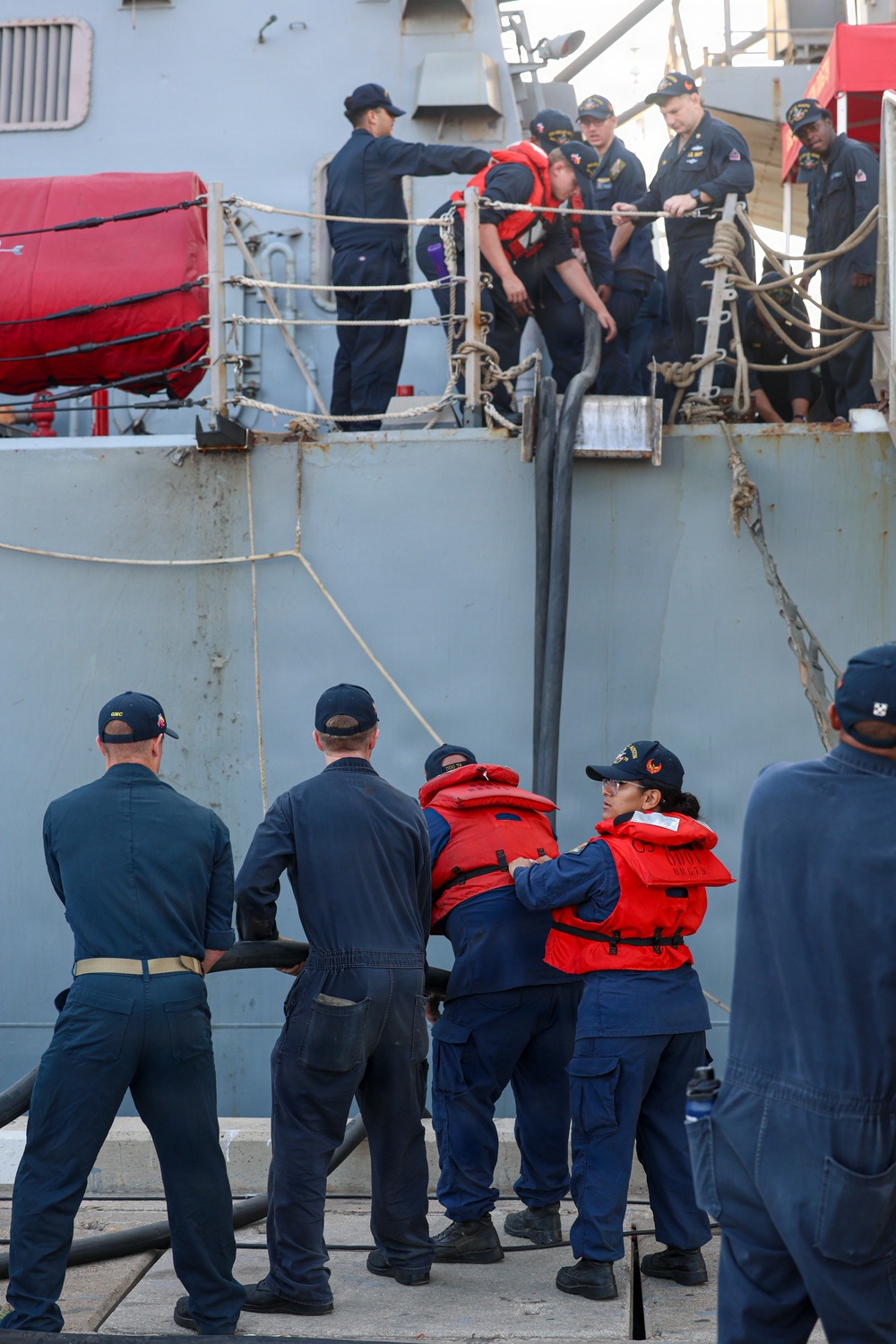USS Oscar Austin Condutcs Berth Shift