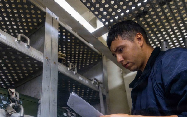 USS Rafael Peralta Sailor Inventories Ammunition