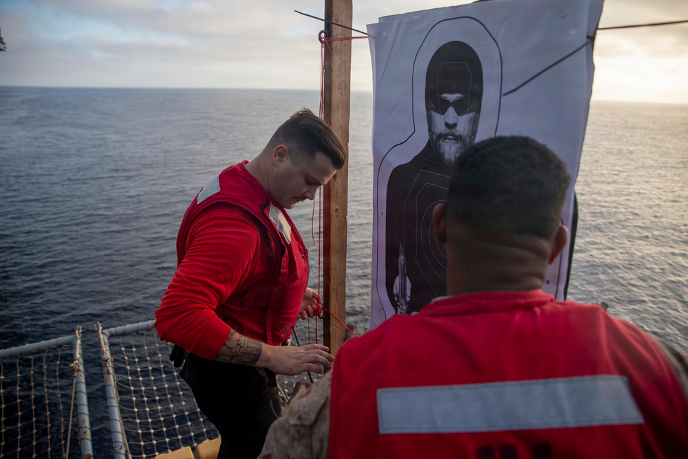 13th MEU Small-Arms Live Fire Aboard Makin Island