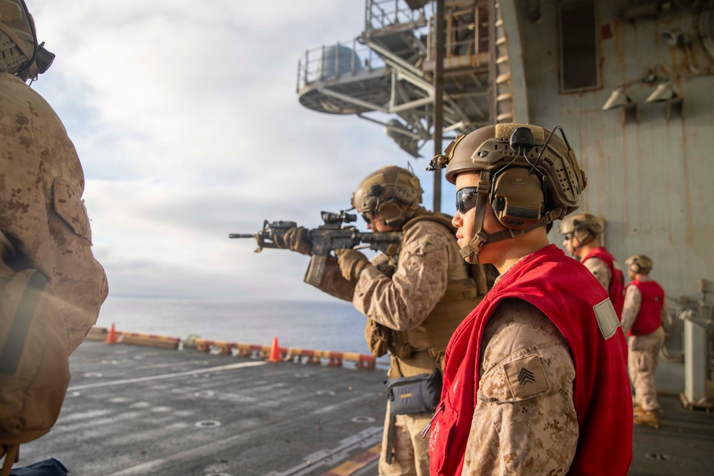 13th MEU Small-Arms Live Fire Aboard Makin Island