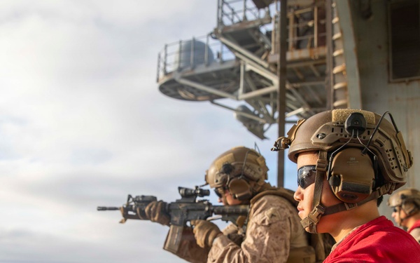13th MEU Small-Arms Live Fire Aboard Makin Island
