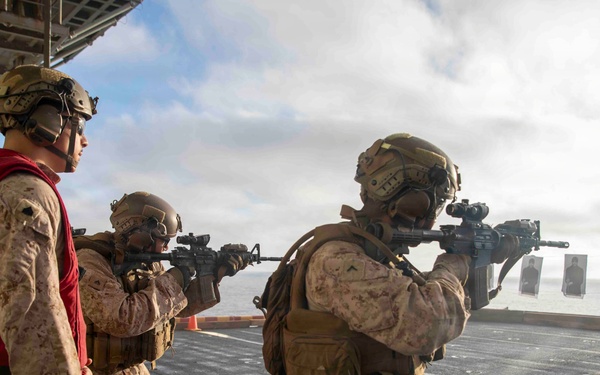 13th MEU Small-Arms Live Fire Aboard Makin Island
