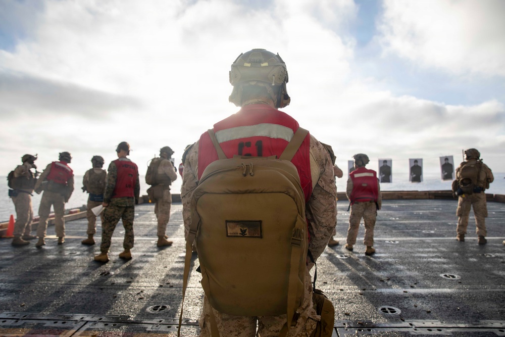 13th MEU Small-Arms Live Fire Aboard Makin Island