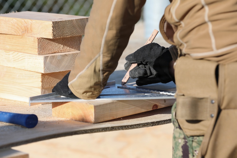Seabees Build Hut During Northern Viking