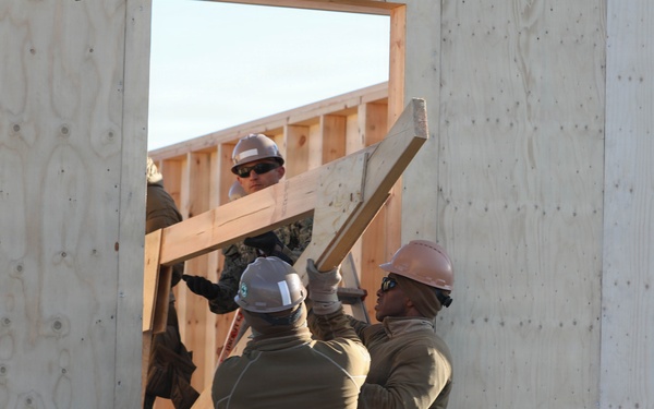 Seabees Build Hut During Northern Viking