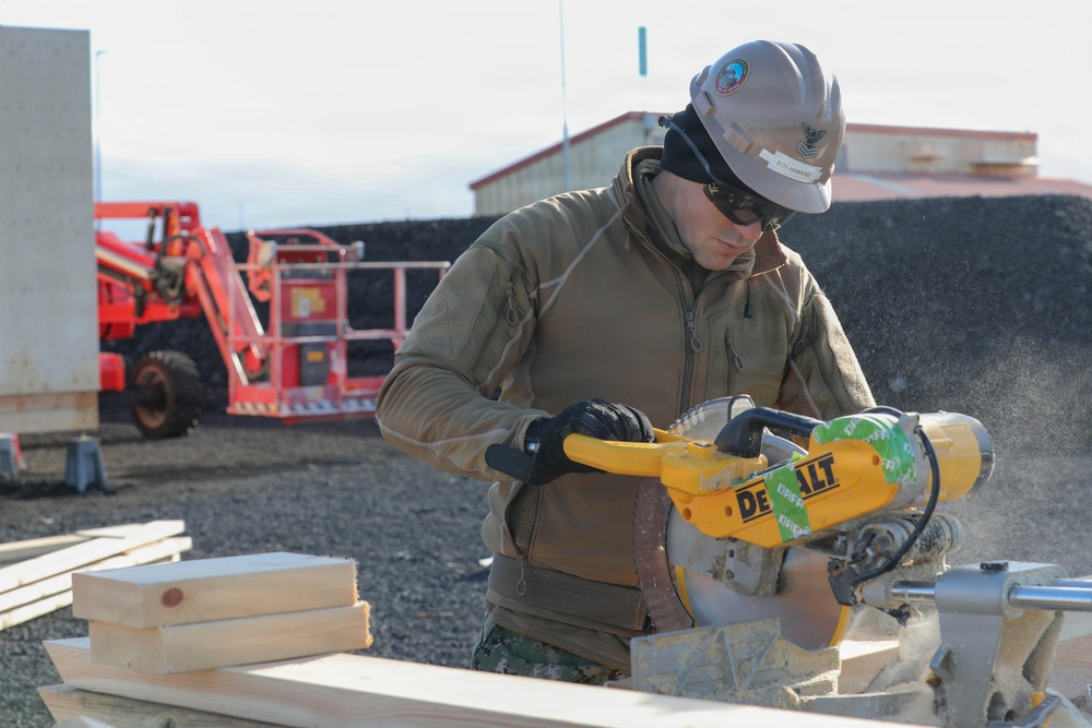 Seabees Build Hut During Northern Viking