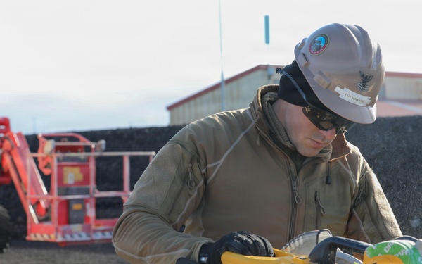 Seabees Build Hut During Northern Viking